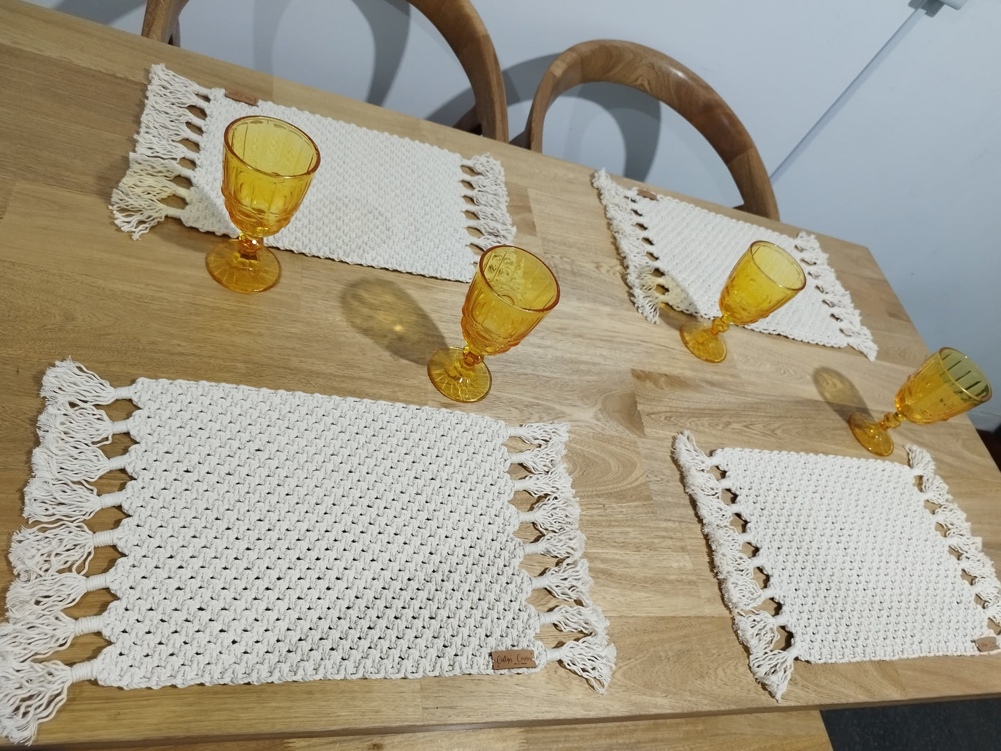 Juego de Individuales Bohemio – Macramé Hecho a Mano (Set de 4)