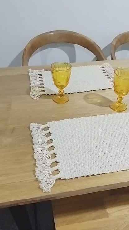 Juego de Individuales Bohemio – Macramé Hecho a Mano (Set de 4)